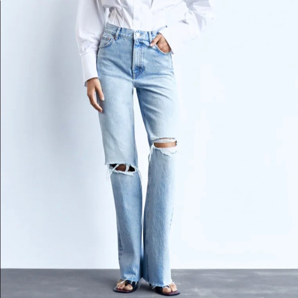 **NWT** Zara WIDE LEG HI RISE JEANS (US 10)